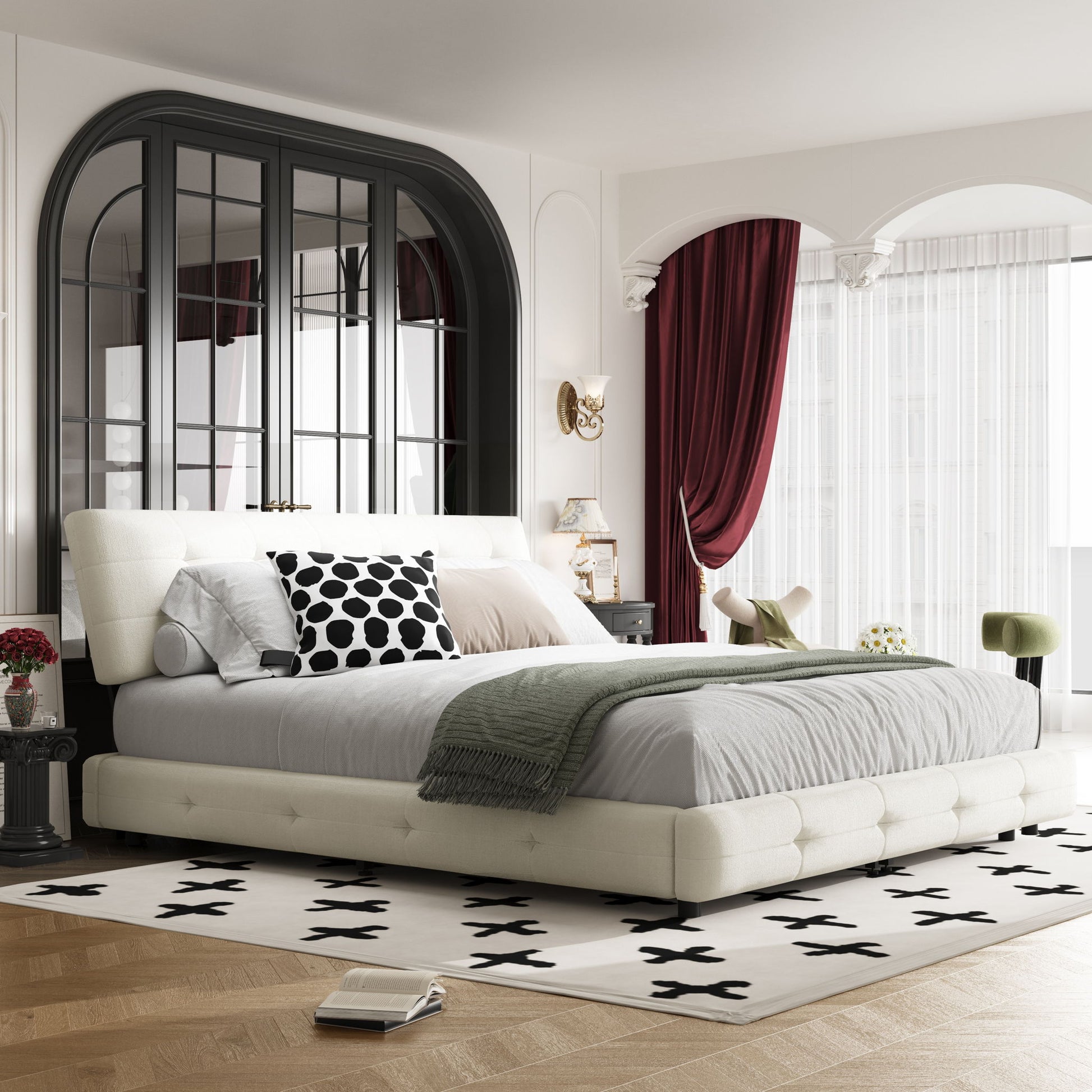 Tufted Headboard With Extra-Large Ultra-Soft Cloud Pillow Design - The Sleep Loft - Online Mattress Showroom NYC