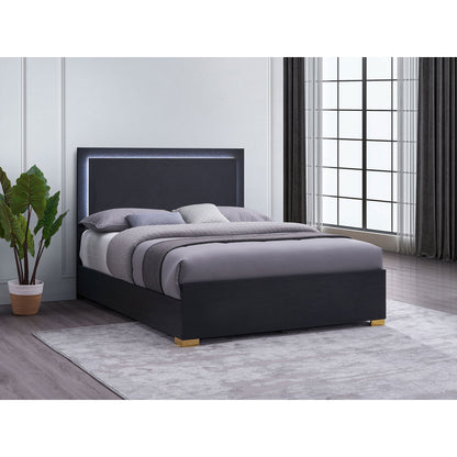 Medici - Eastern King LED Headboard Bed - Black - The Sleep Loft - Online Mattress Showroom NYC
