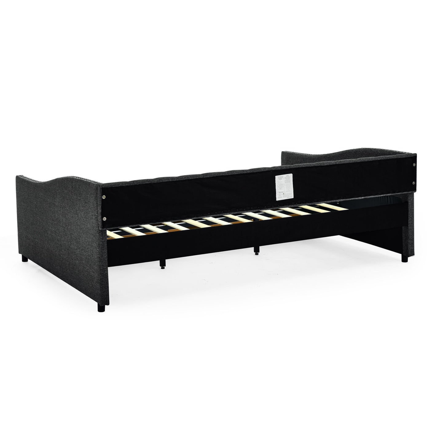 Upholstered Tufted Daybed With 2 Drawers, Waved Arms - The Sleep Loft - Online Mattress Showroom NYC