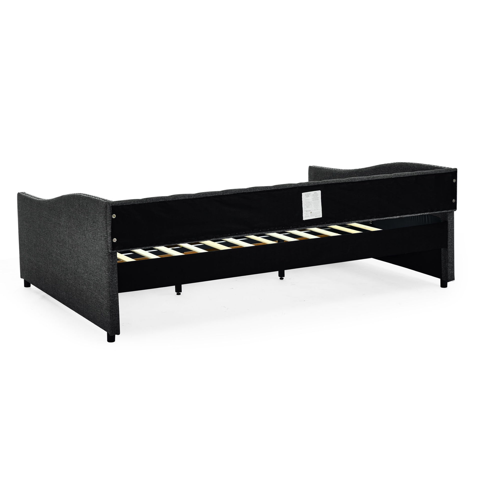 Upholstered Tufted Daybed With 2 Drawers, Waved Arms - The Sleep Loft - Online Mattress Showroom NYC