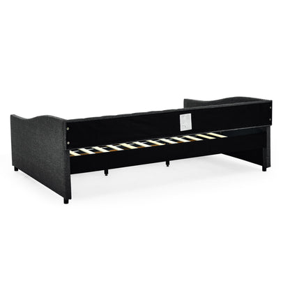 Upholstered Tufted Daybed With 2 Drawers, Waved Arms - The Sleep Loft - Online Mattress Showroom NYC