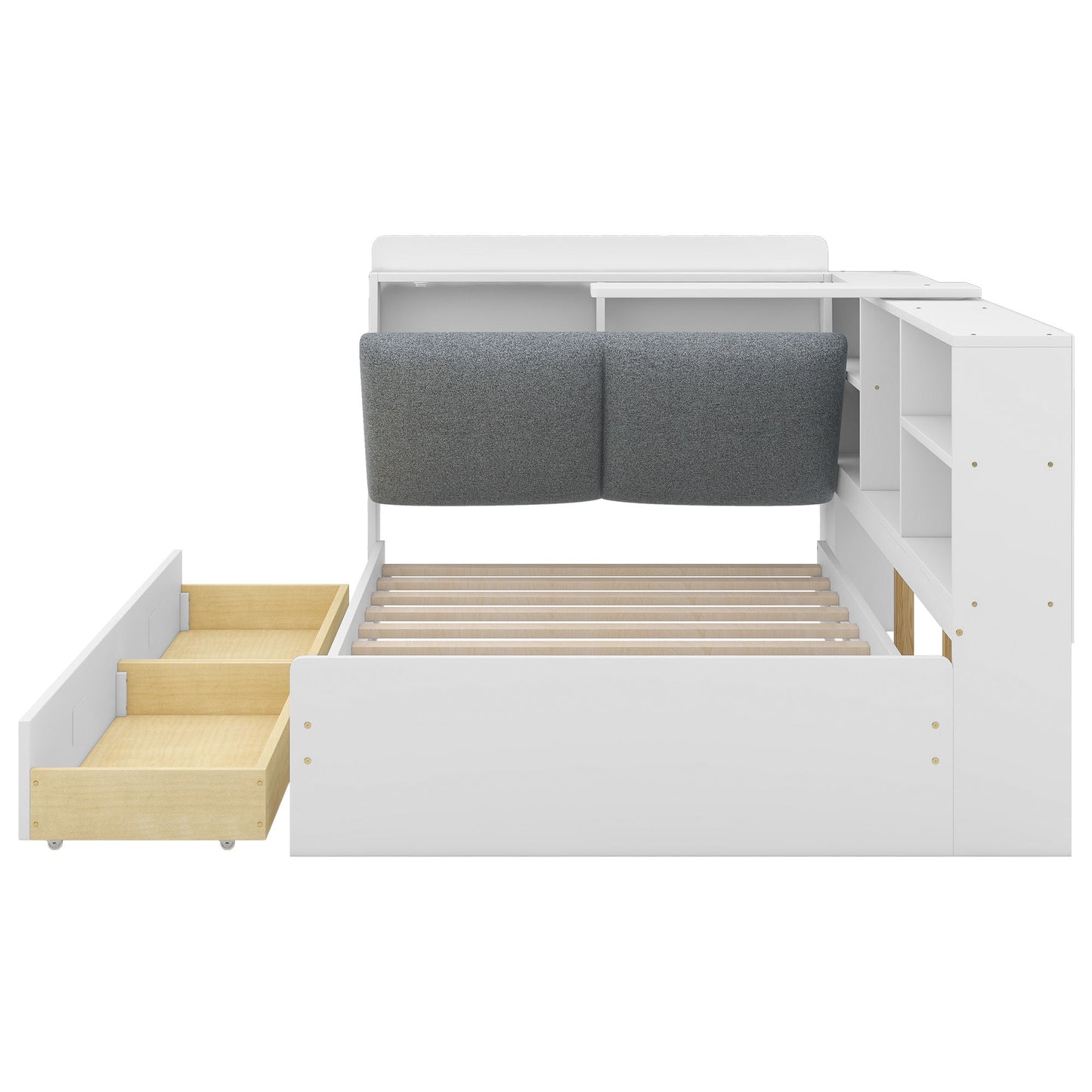Platform Bed With Storage Headboard, Shelves And 2 Drawers - The Sleep Loft - Online Mattress Showroom NYC