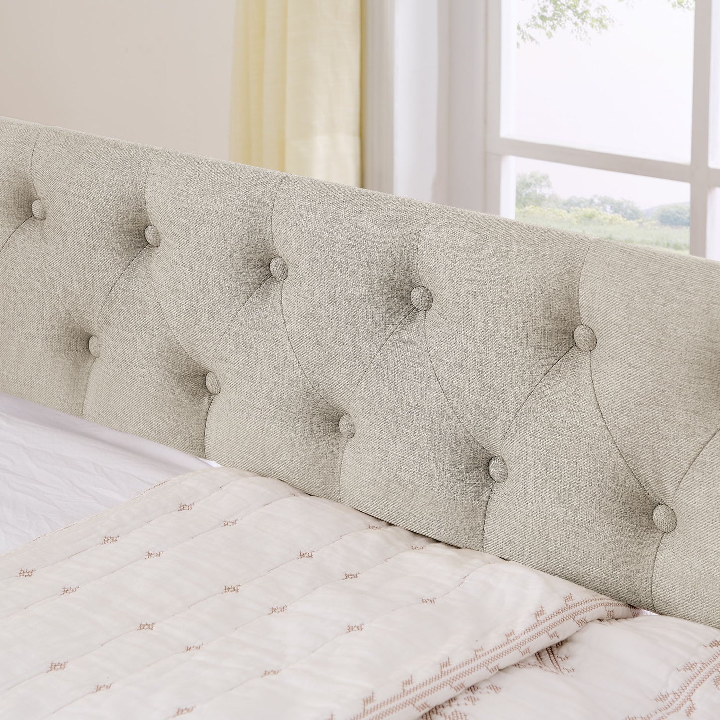 Upholstered Daybed With USB Charging & Pull Out Bed - The Sleep Loft - Online Mattress Showroom NYC