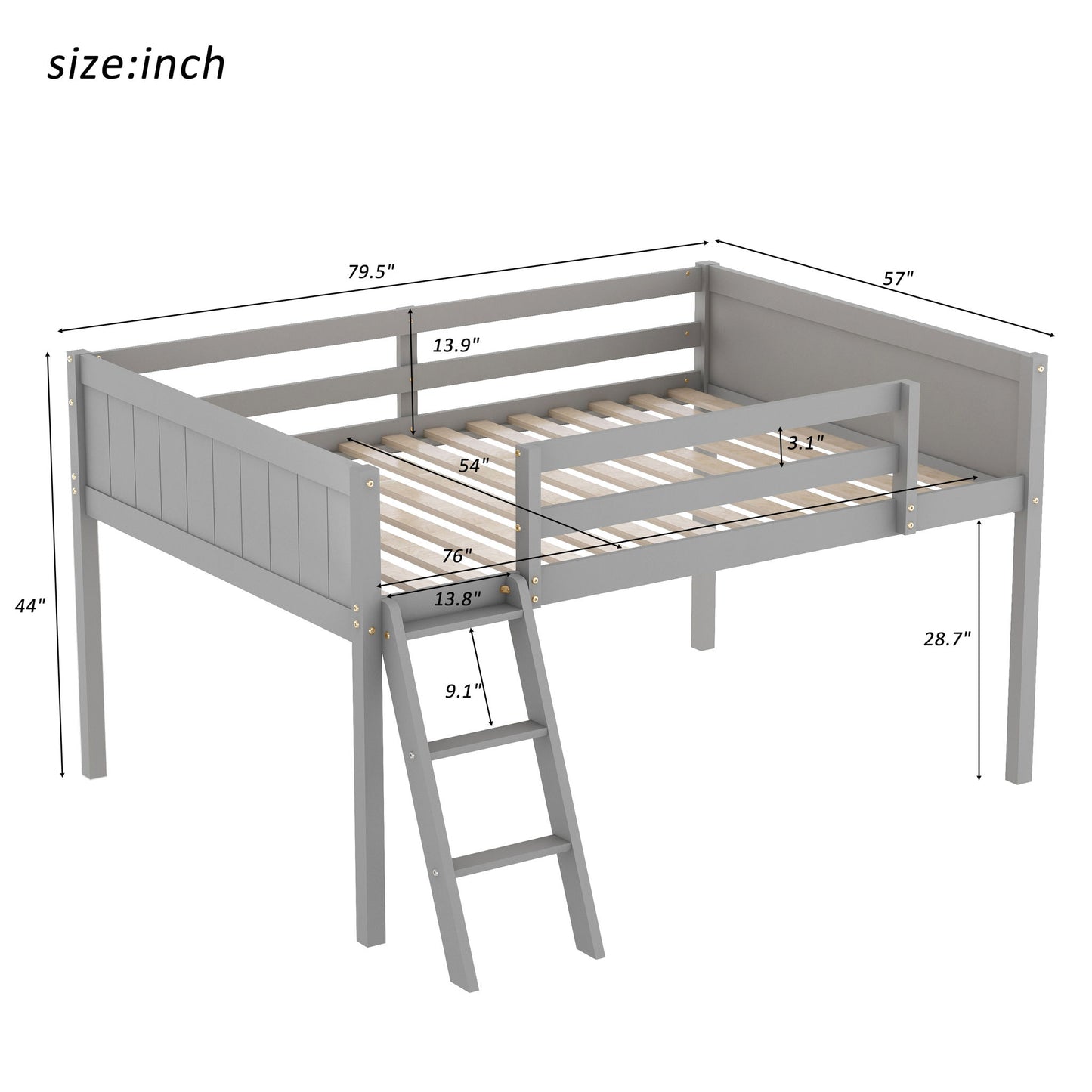 Low Loft Bed With Adjustable Ladder - The Sleep Loft - Online Mattress Showroom NYC
