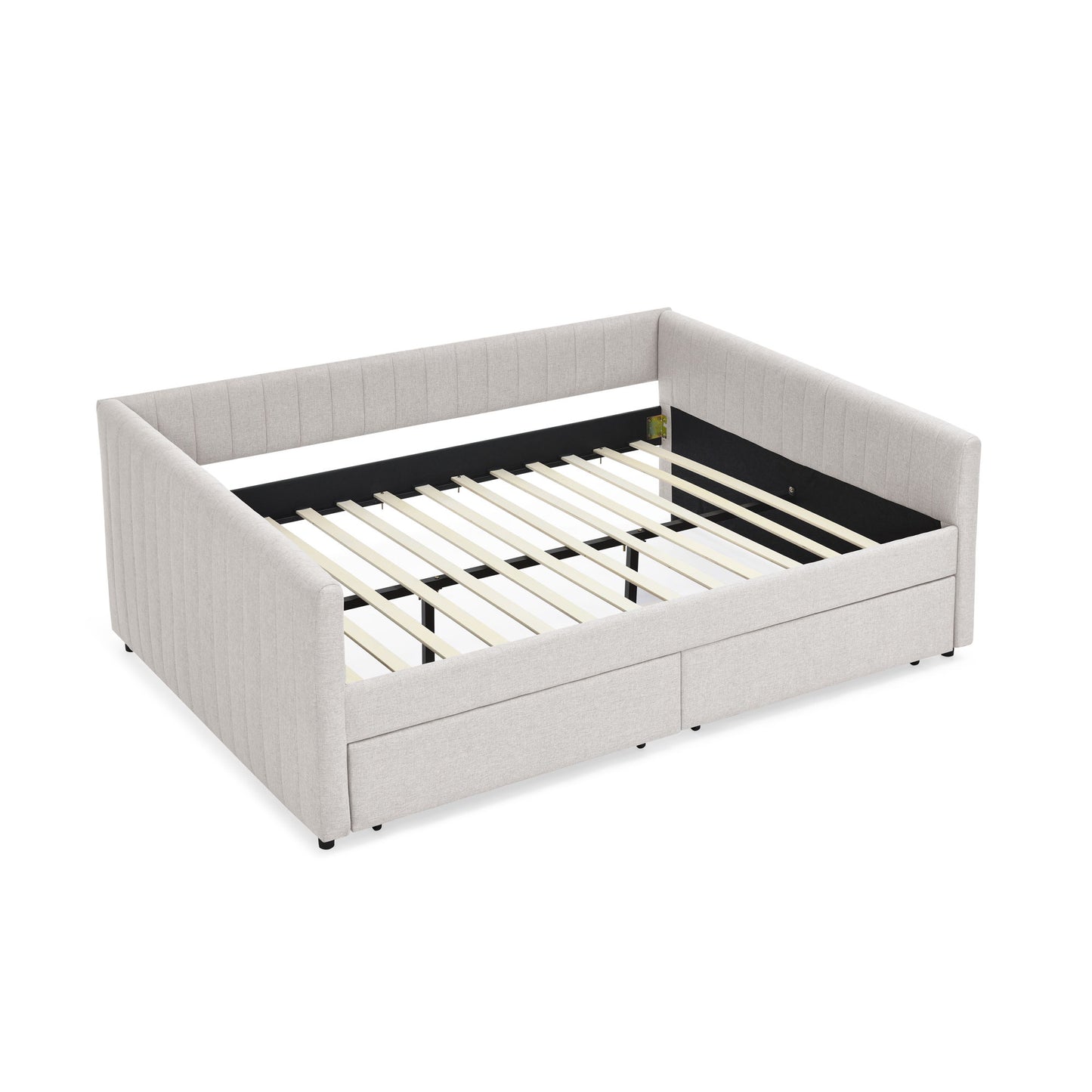 Upholstered Queen Daybed With 2 Drawers - The Sleep Loft - Online Mattress Showroom NYC