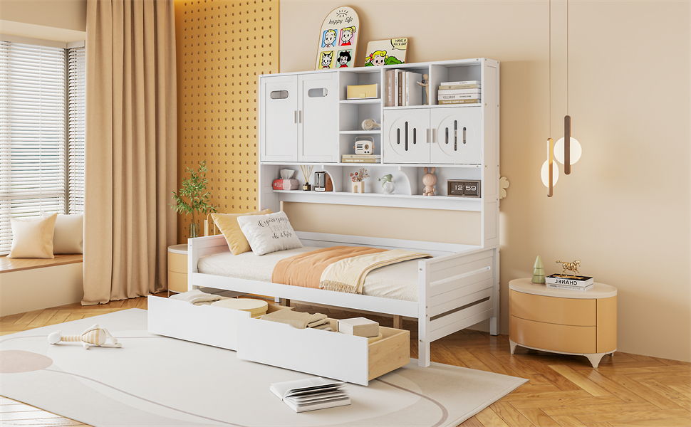 Daybed With All-In-One Cabinet And Shelf - The Sleep Loft - Online Mattress Showroom NYC