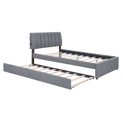 Upholstered Platform Bed With Trundle - The Sleep Loft - Online Mattress Showroom NYC