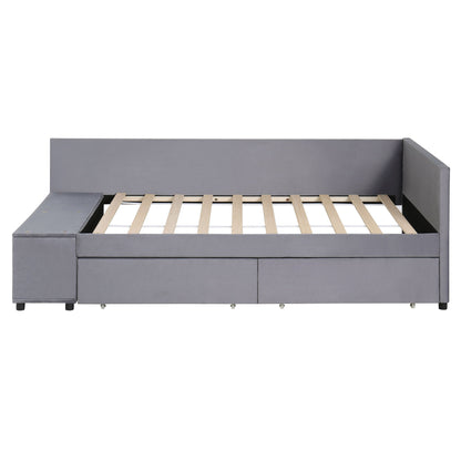 L Shaped Upholstered Platform Bed With Storage And Drawers - The Sleep Loft - Online Mattress Showroom NYC