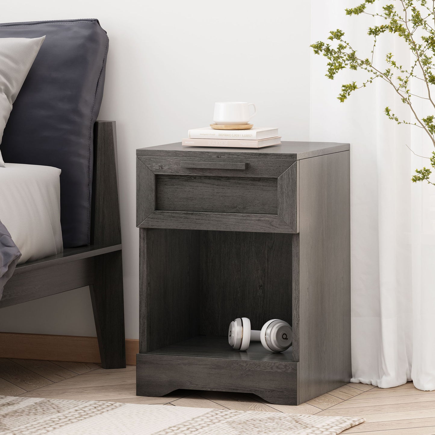 Broxon - Rustic Drawer Nightstand - The Sleep Loft - Online Mattress Showroom NYC