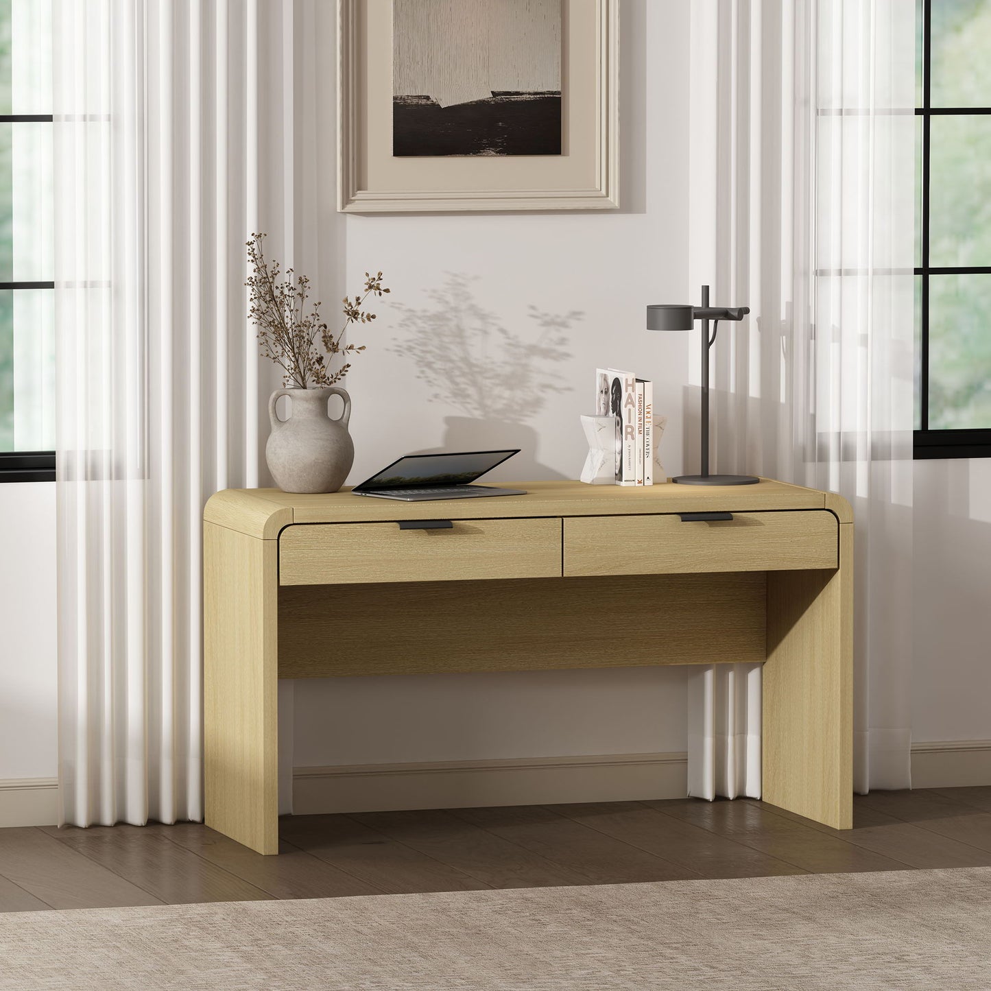 Grace - Office Desk & 2 Drawers - Oak - The Sleep Loft - Online Mattress Showroom NYC