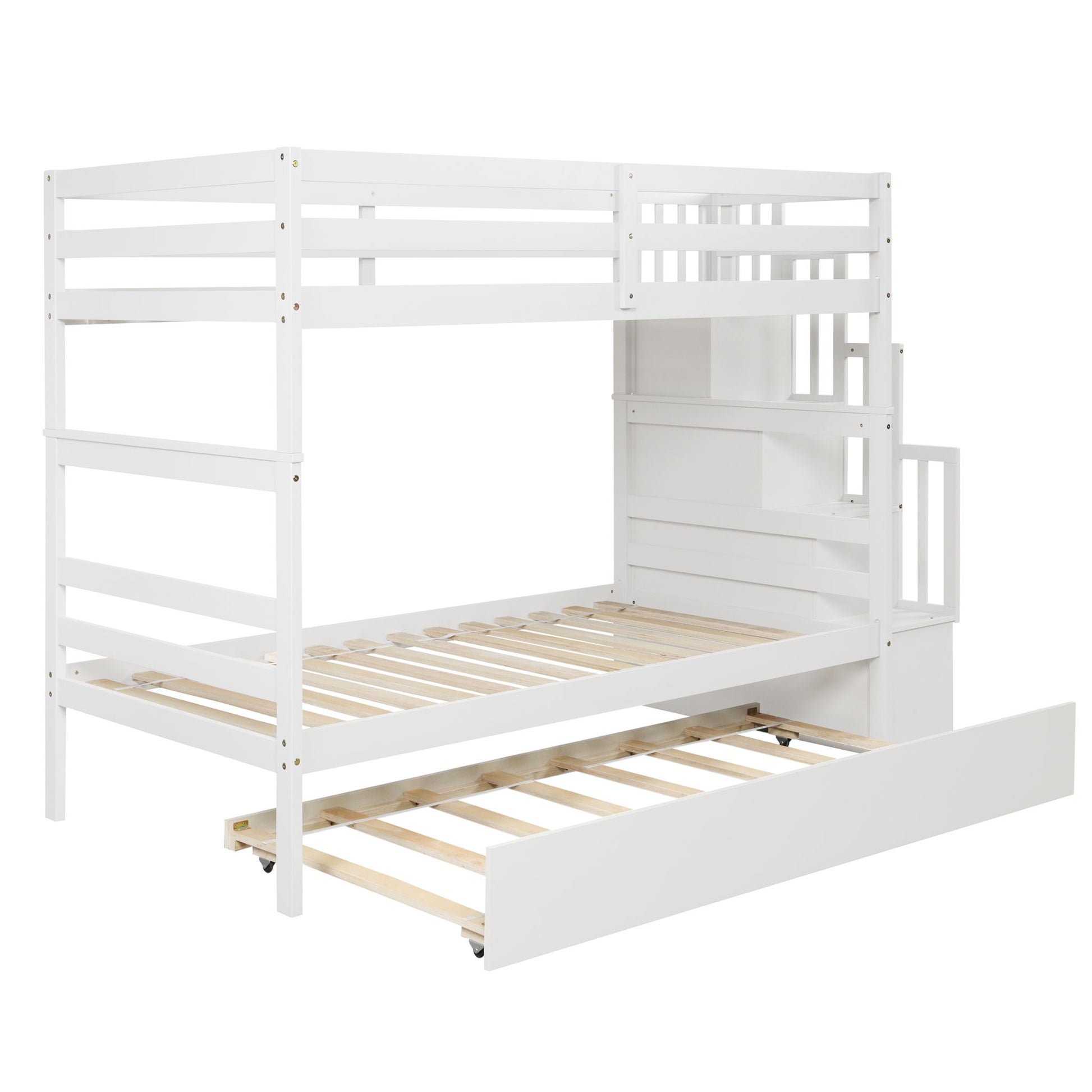 Twin Over Twin Bunk Beds With Twin Trundle And Stairway Storage Function - The Sleep Loft - Online Mattress Showroom NYC