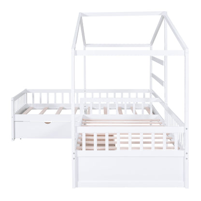 L Shape Platform Bed With 3 Storage Drawers - The Sleep Loft - Online Mattress Showroom NYC