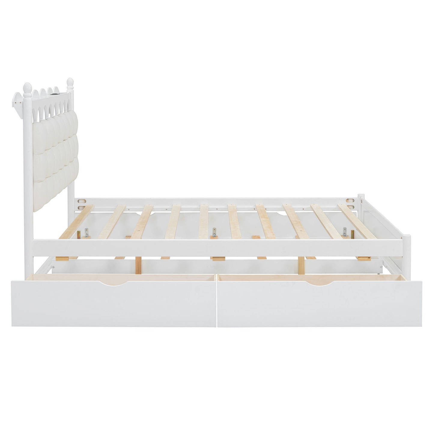 Storage Platform Bed, With 2 Big Drawers, Trundle, One Set Of Sockets & USB Ports - The Sleep Loft - Online Mattress Showroom NYC