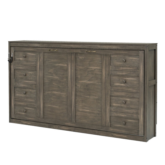 Murphy Bed With LED Light, Foldable Wall Bed Cabinet - The Sleep Loft - Online Mattress Showroom NYC