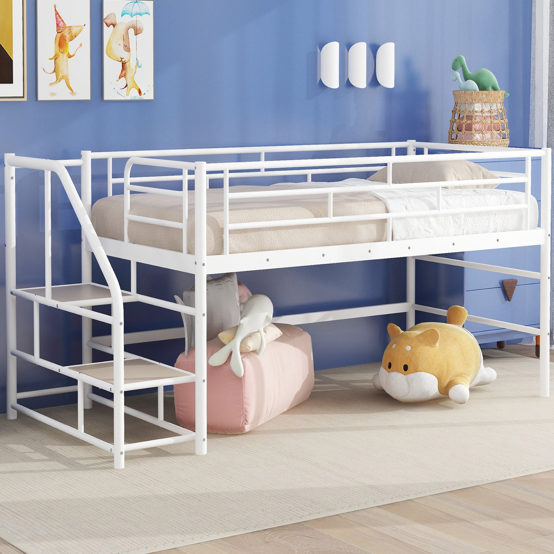 Loft Bed With Storage Stairs And Metal Frame - The Sleep Loft - Online Mattress Showroom NYC