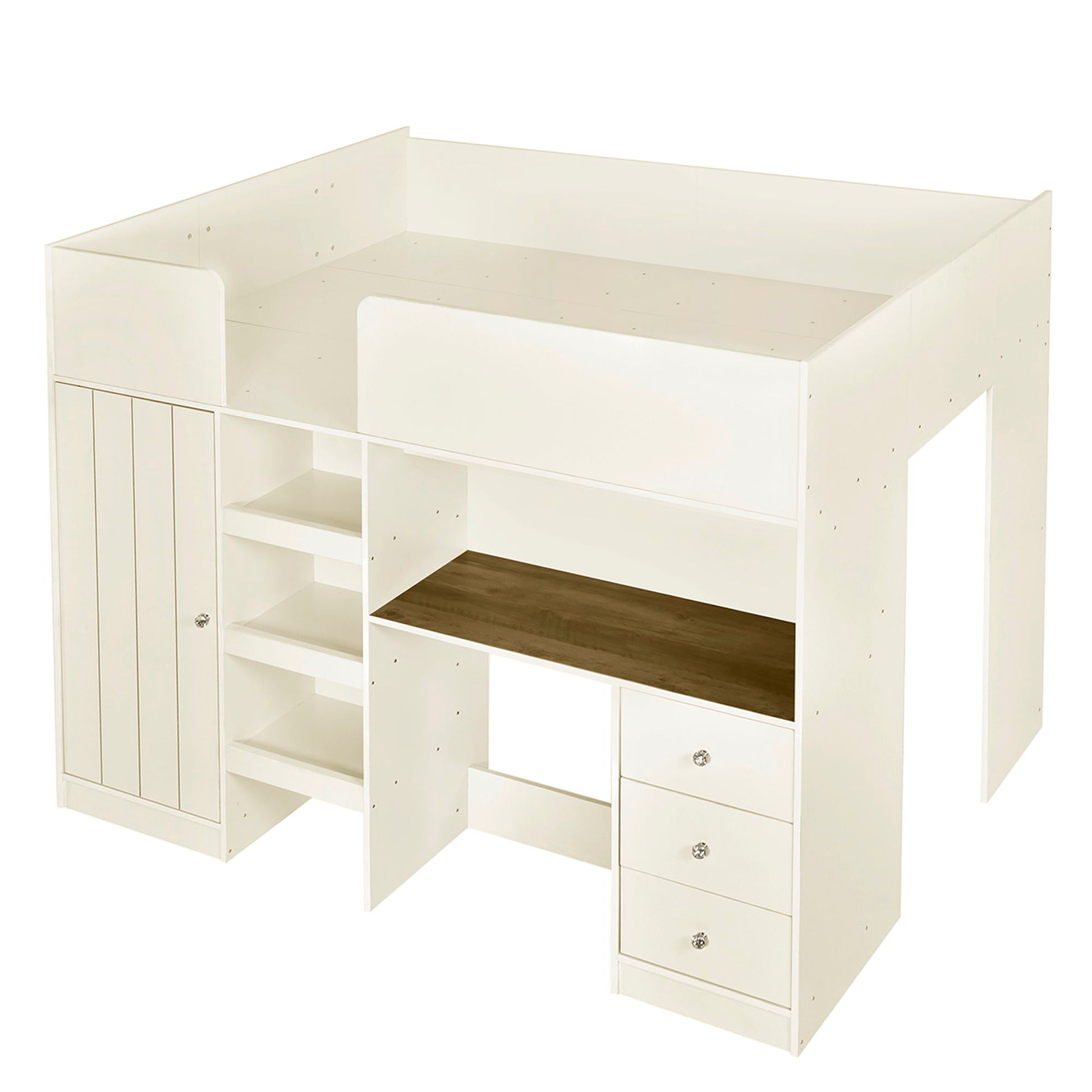 Loft Bed With Built In Wardrobe, Desk, Shelves, And Drawers - The Sleep Loft - Online Mattress Showroom NYC