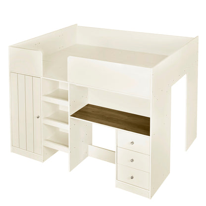 Loft Bed With Built In Wardrobe, Desk, Shelves, And Drawers - The Sleep Loft - Online Mattress Showroom NYC