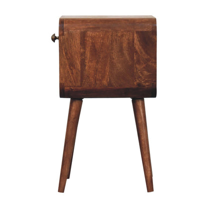 Mini California Curved Nightstand Wth Lower Slot - The Sleep Loft - Online Mattress Showroom NYC