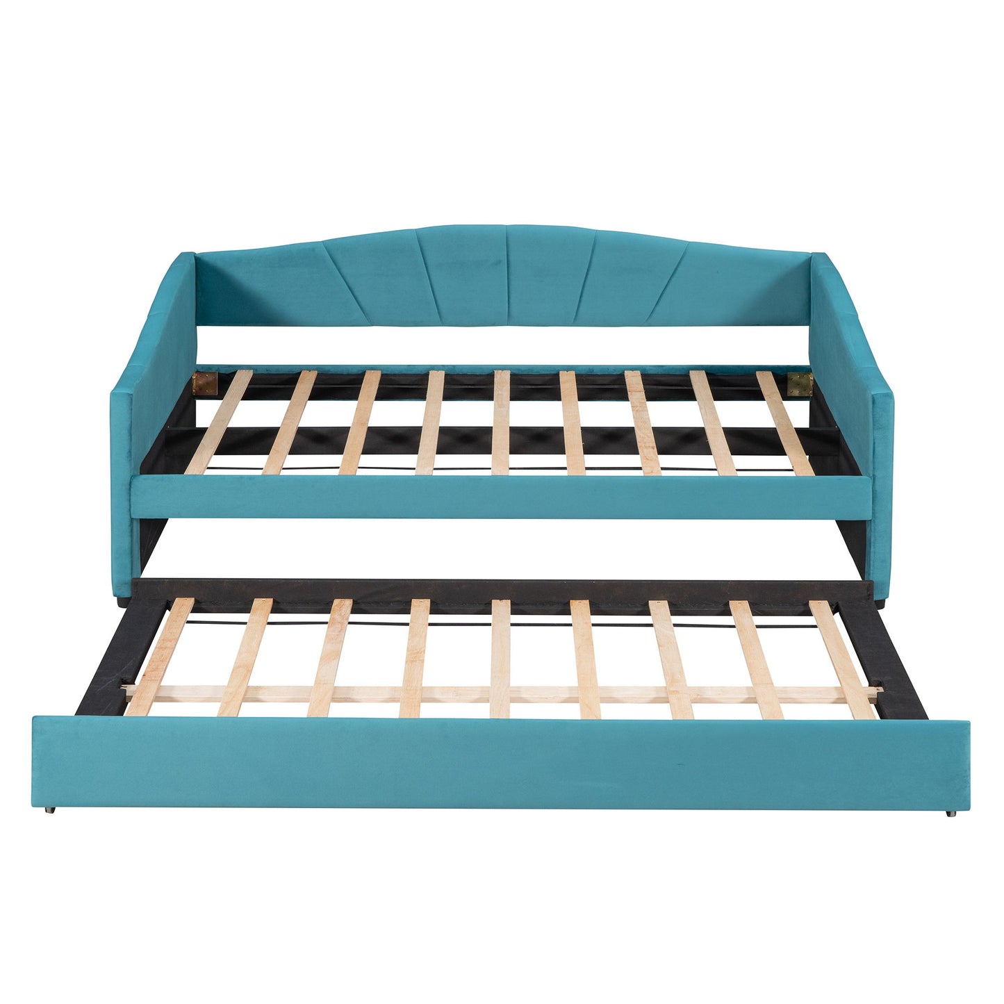Upholstered Daybed Sofa Bed With Trundle Bed And Wood Slat - The Sleep Loft - Online Mattress Showroom NYC