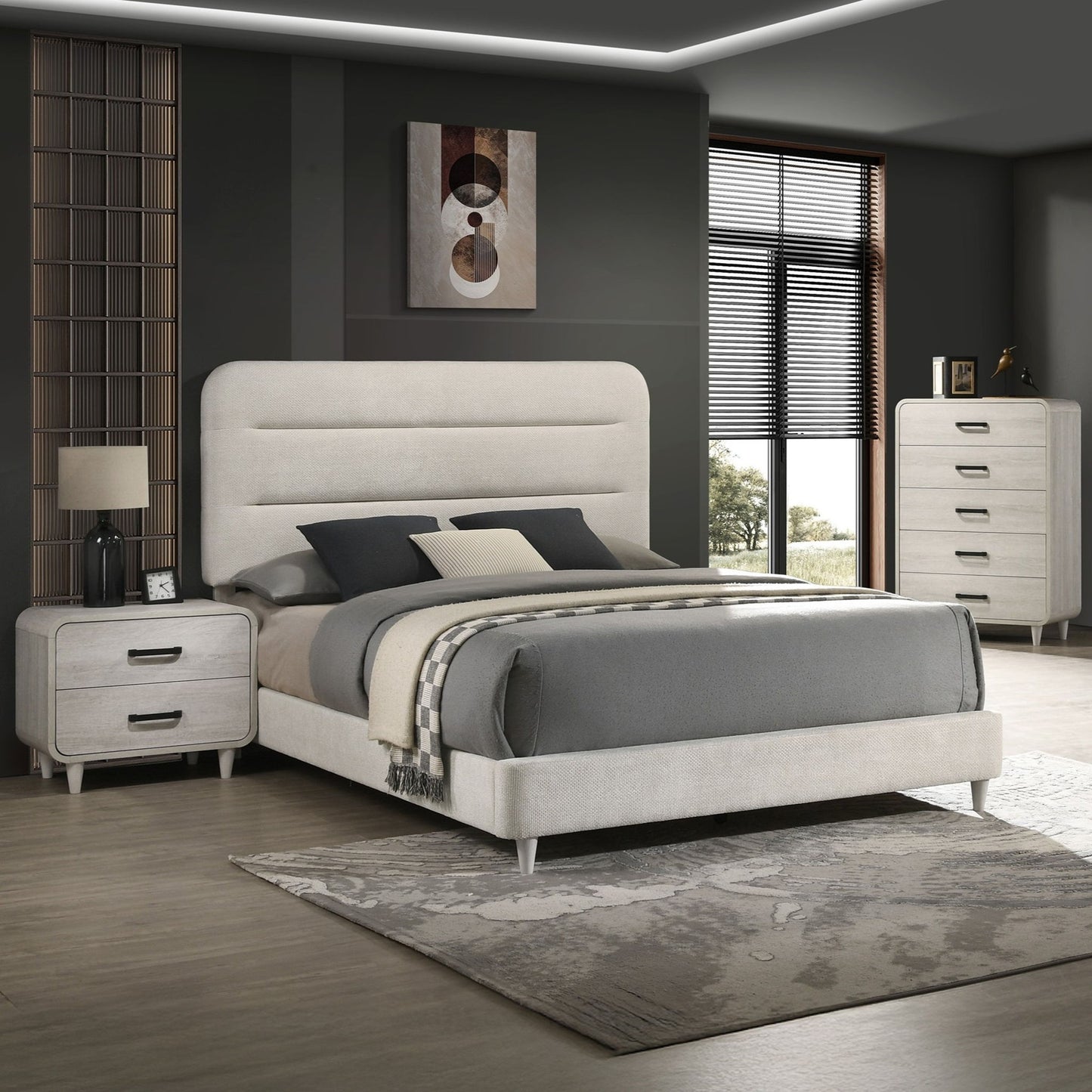 Upholstered Panel Bed, Sleek Lines - The Sleep Loft - Online Mattress Showroom NYC