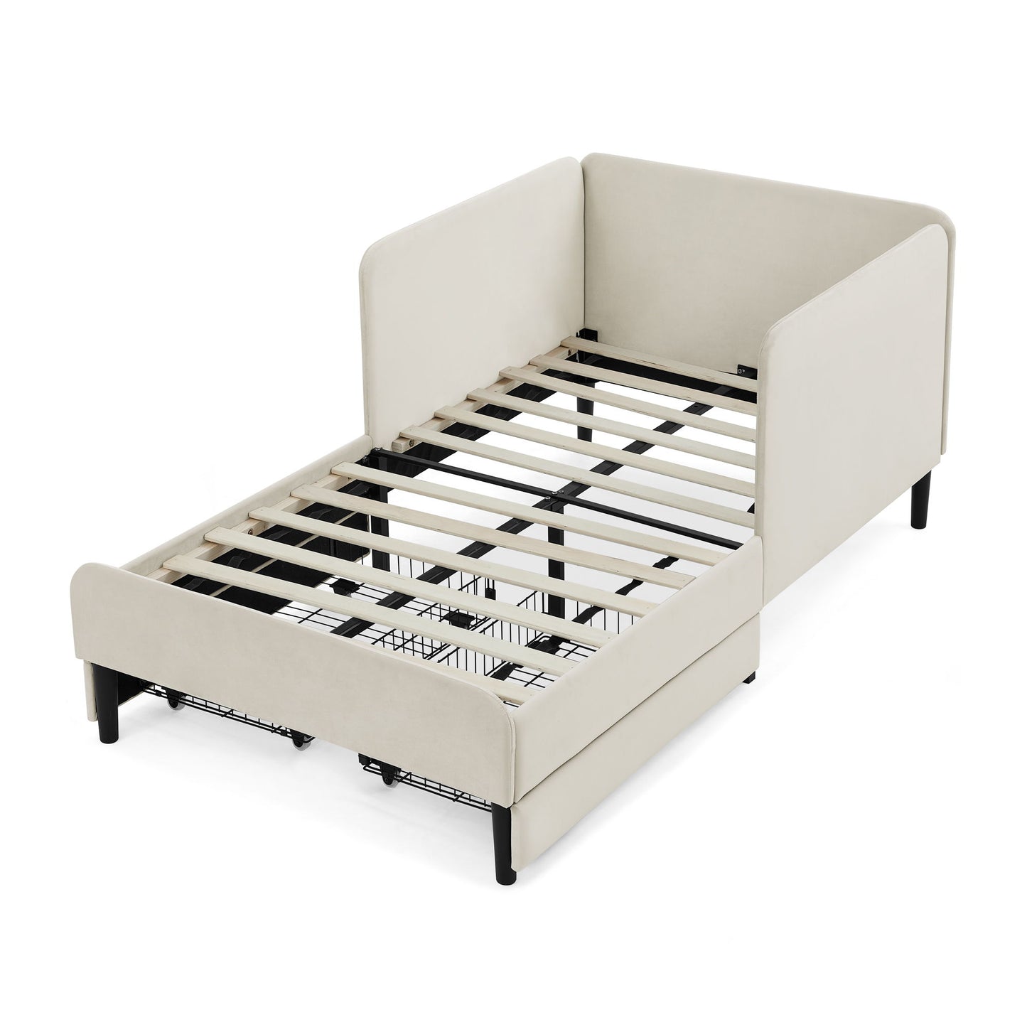 Upholstered Platform Bed Frame With 2 Storage Drawers And Adjustable Sofa Bed - The Sleep Loft - Online Mattress Showroom NYC
