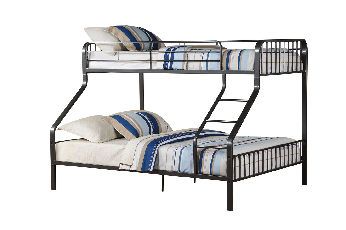 Caius - Twin Long Queen Bunk Bed - Gun - The Sleep Loft - Online Mattress Showroom NYC