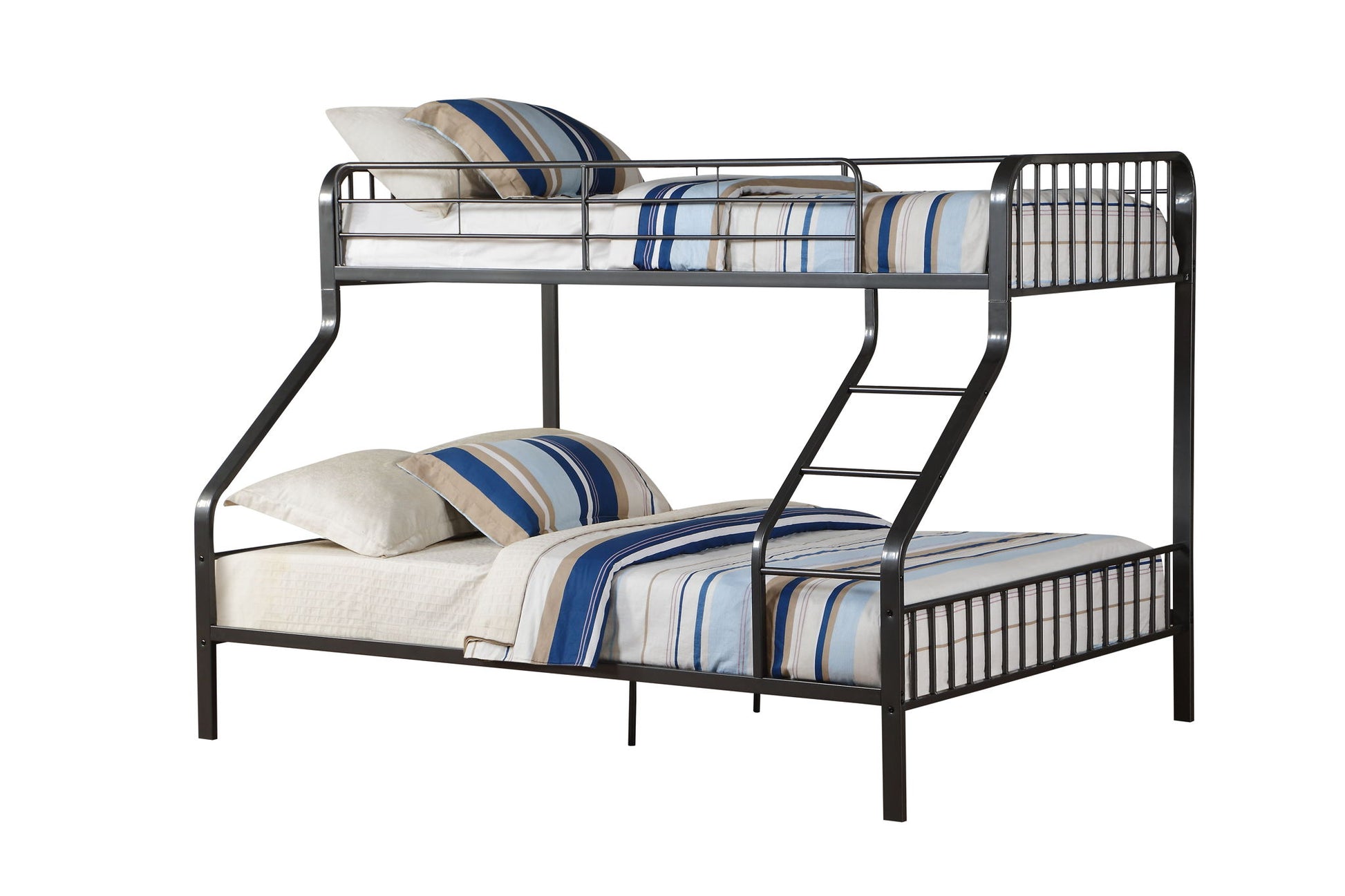 Caius - Twin Long Queen Bunk Bed - Gun - The Sleep Loft - Online Mattress Showroom NYC