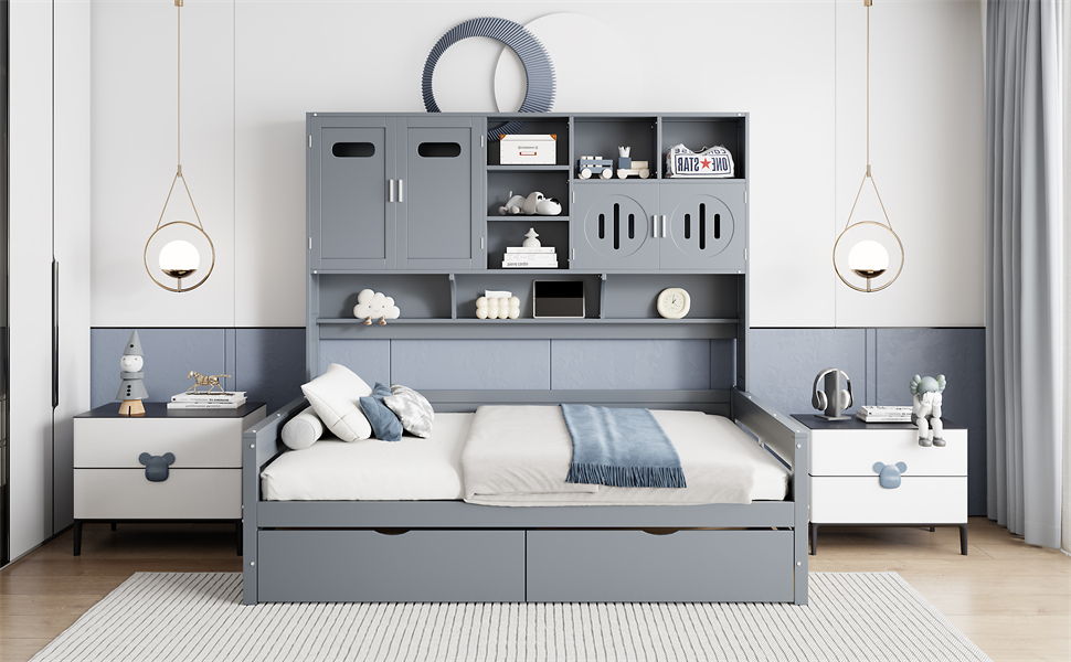Daybed With All-In-One Cabinet And Shelf - The Sleep Loft - Online Mattress Showroom NYC
