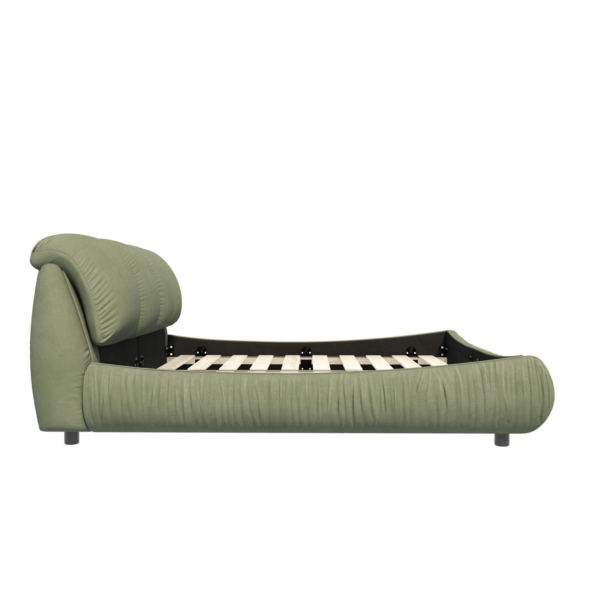 Luxury Upholstered Platform Bed With Oversized Padded Backrest And Solid Wood Frame - The Sleep Loft - Online Mattress Showroom NYC