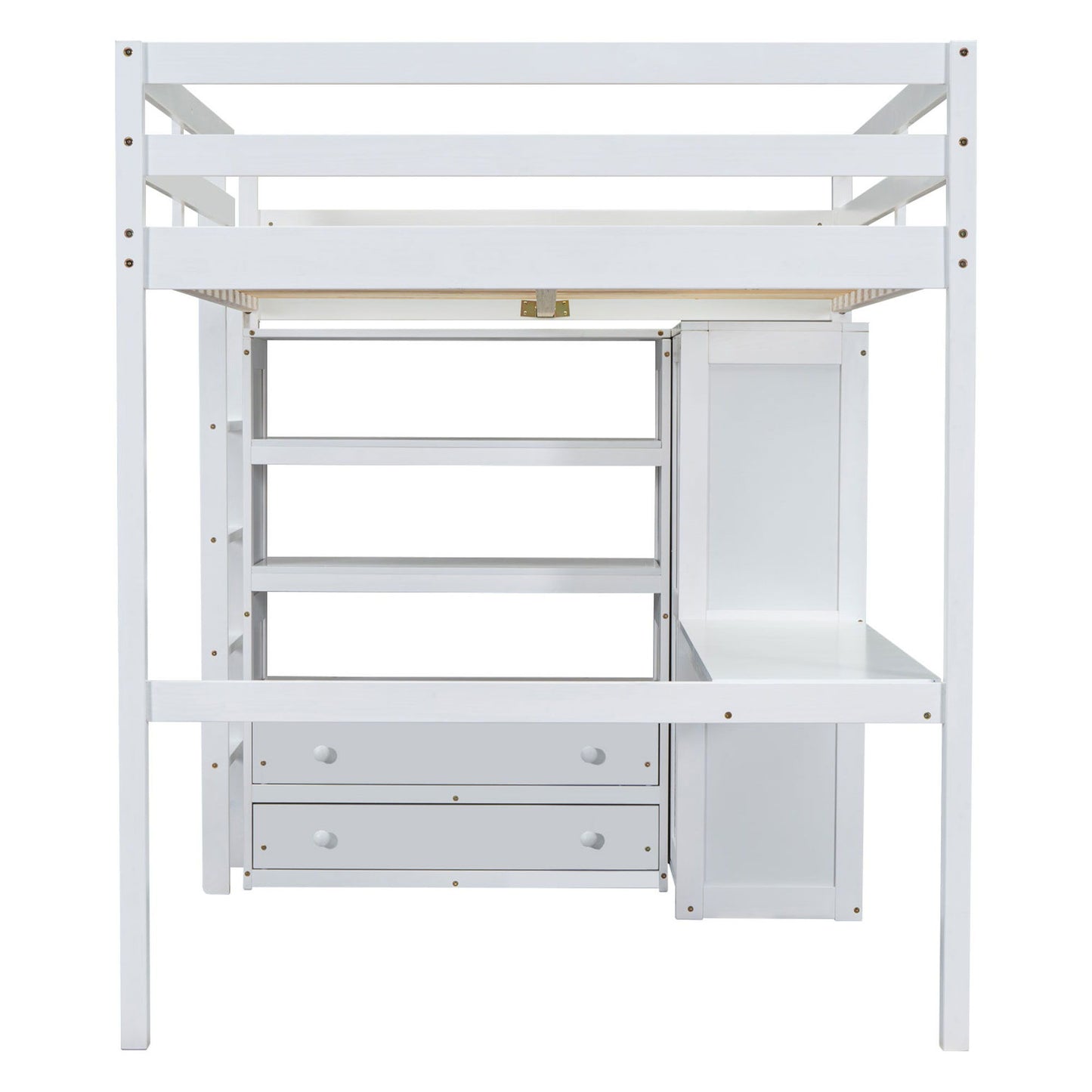 Loft Bed With Built In Wardrobe, Desk, Shelves And Drawers - The Sleep Loft - Online Mattress Showroom NYC