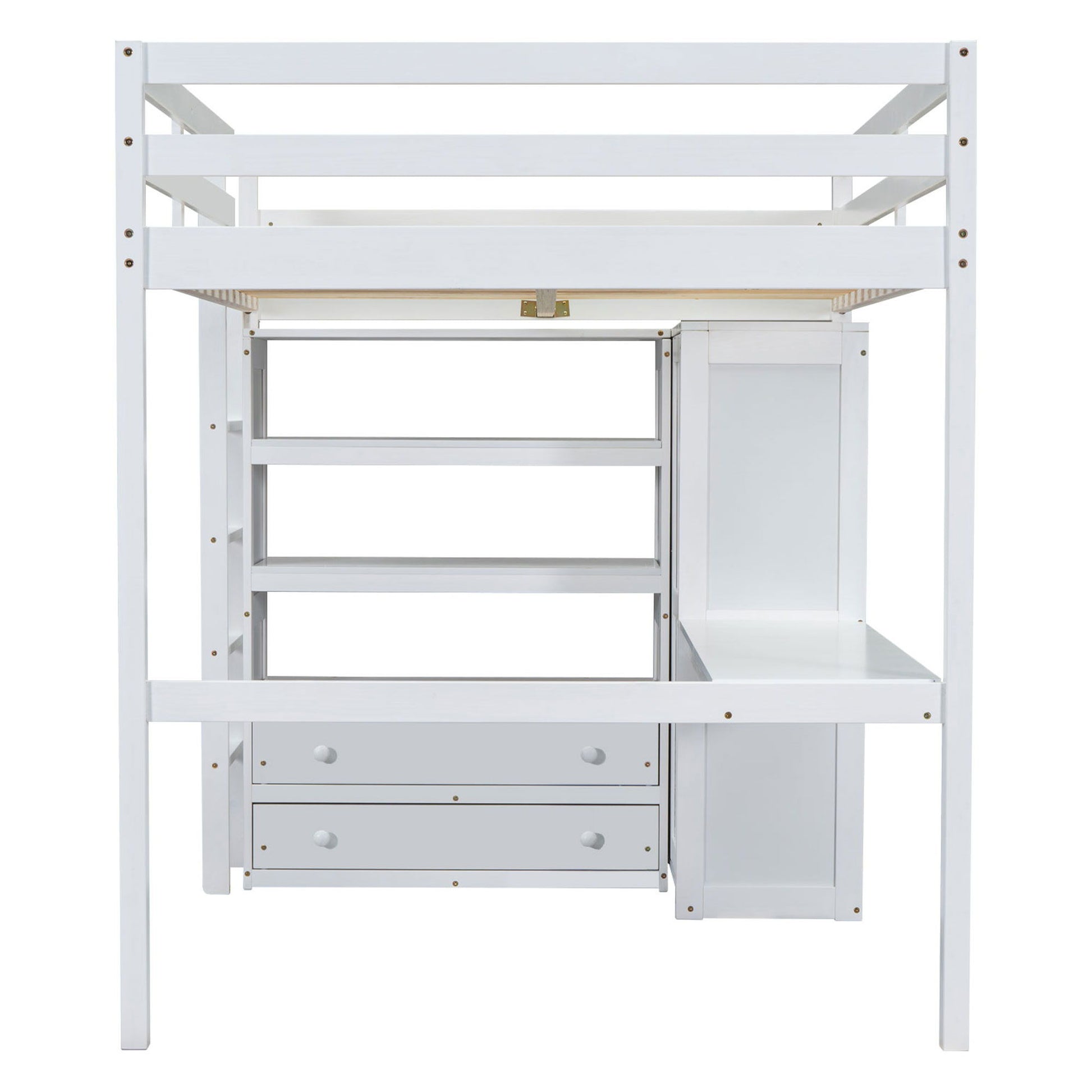 Loft Bed With Built In Wardrobe, Desk, Shelves And Drawers - The Sleep Loft - Online Mattress Showroom NYC