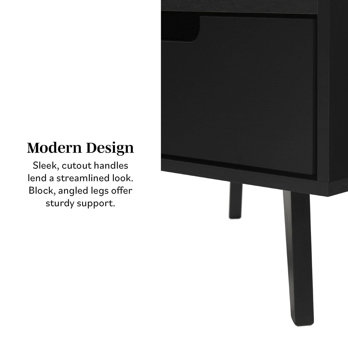 Modern 1 Drawer Nightstand With Open Cubby - The Sleep Loft - Online Mattress Showroom NYC