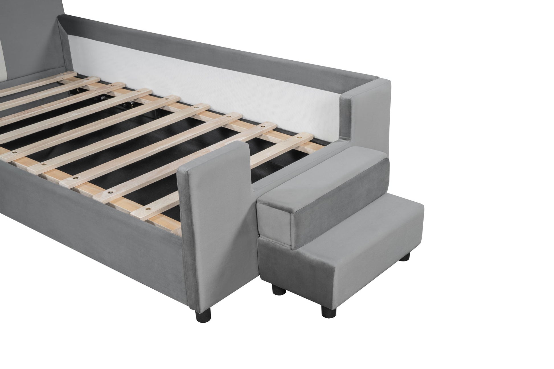 Upholstered Daybed With Bear Shaped Headboard, Hydraulic System And Breathable Fence - The Sleep Loft - Online Mattress Showroom NYC