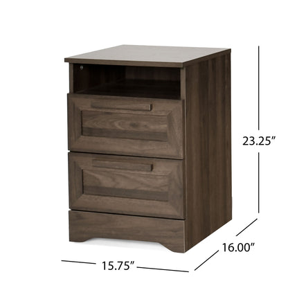 Broxon - Rustic Drawer Nightstand - The Sleep Loft - Online Mattress Showroom NYC