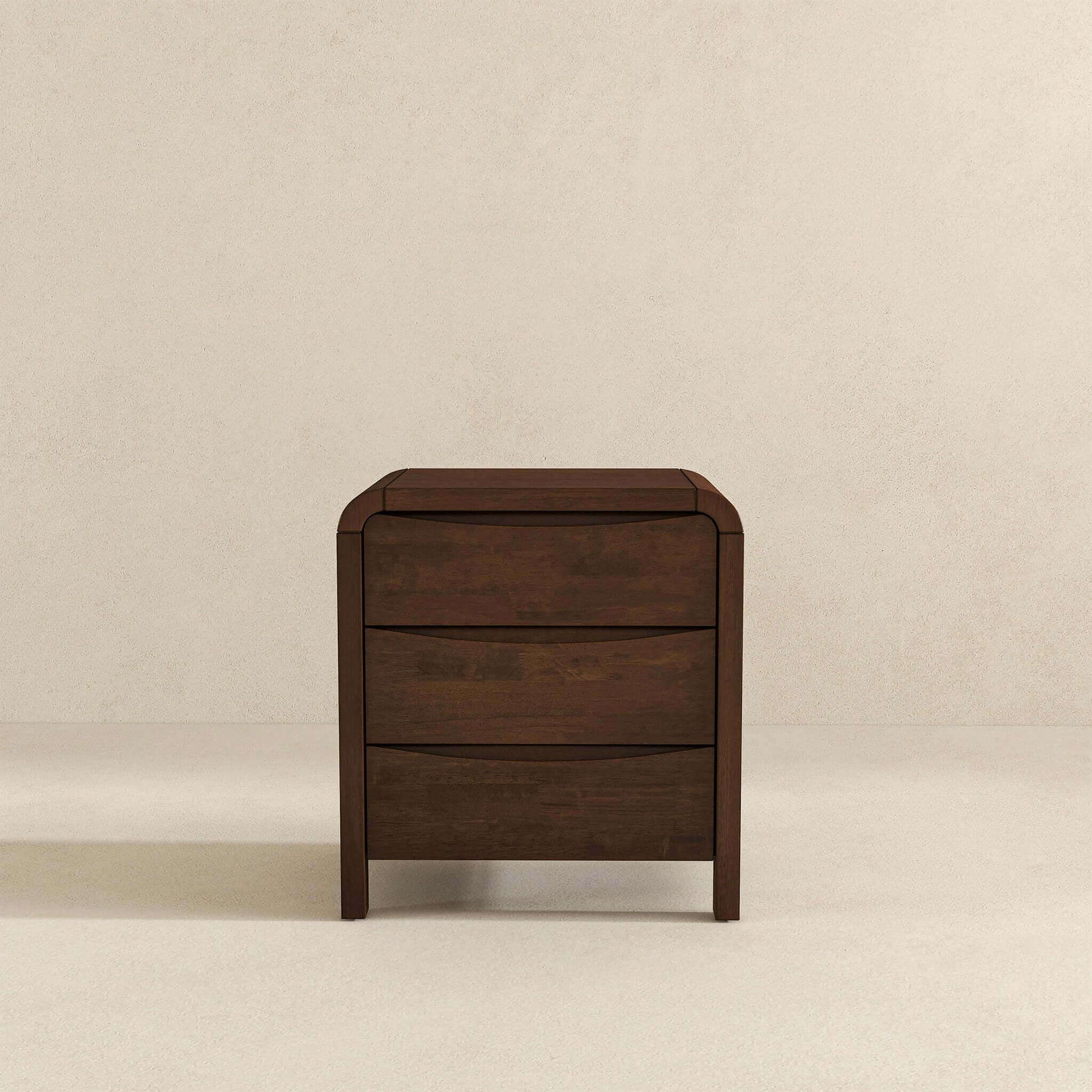 Lionel - Nightstand 3 Drawer Bed Side Table - Brown - The Sleep Loft - Online Mattress Showroom NYC