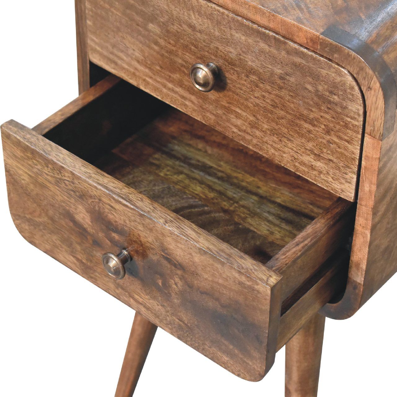 Curved Nightstand - The Sleep Loft - Online Mattress Showroom NYC