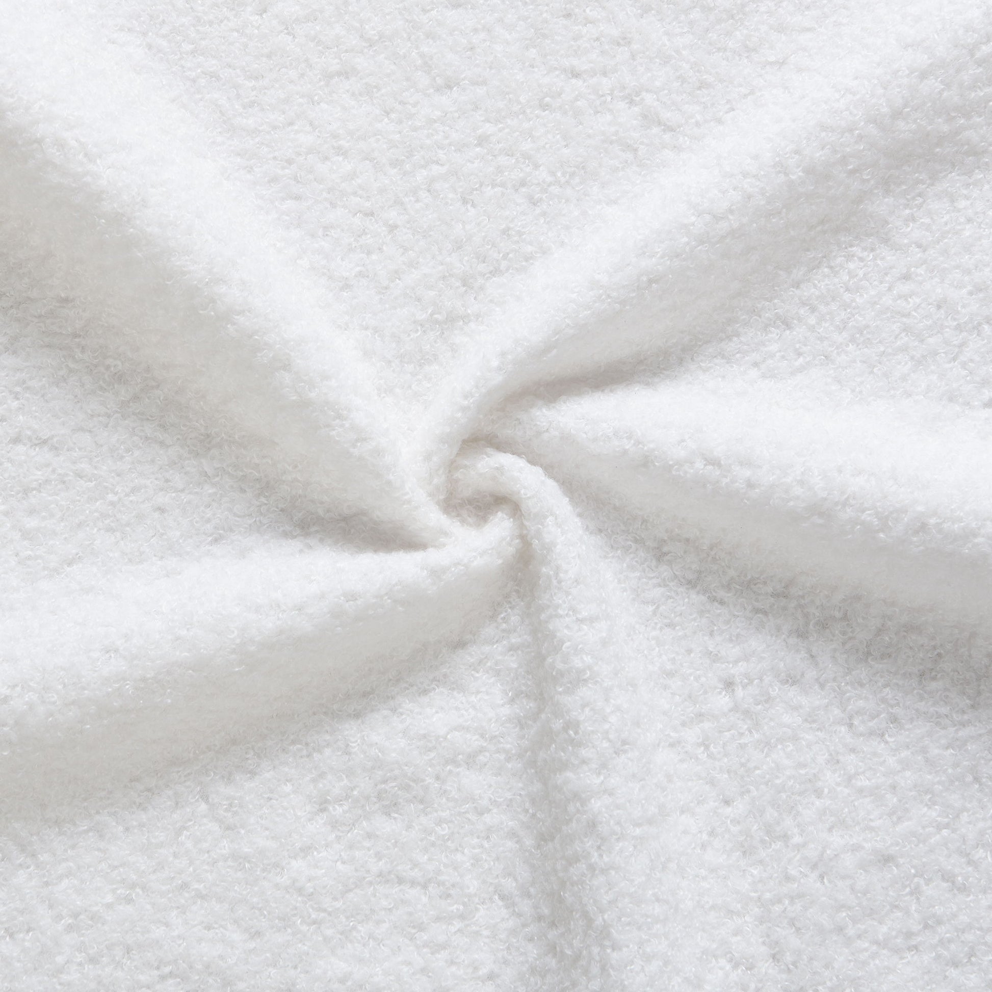 Elegant Boucle Upholstered Bed With Wood Grain Textured Solid Wood Base Frame - The Sleep Loft - Online Mattress Showroom NYC