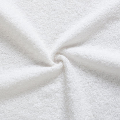 Elegant Boucle Upholstered Bed With Wood Grain Textured Solid Wood Base Frame - The Sleep Loft - Online Mattress Showroom NYC