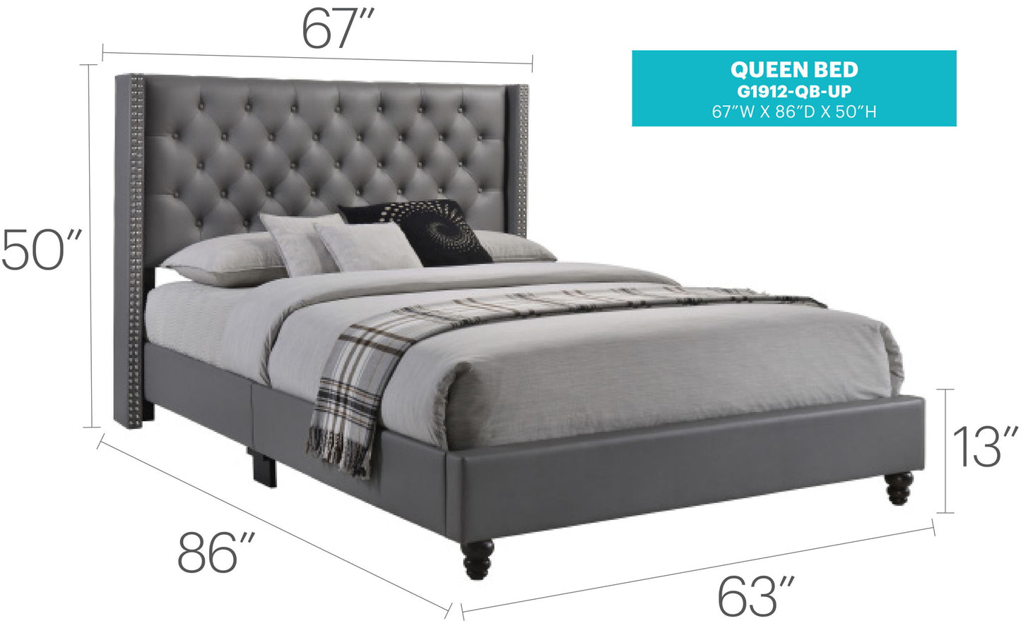 Nailhead Bed Transitional Vibrant - The Sleep Loft - Online Mattress Showroom NYC