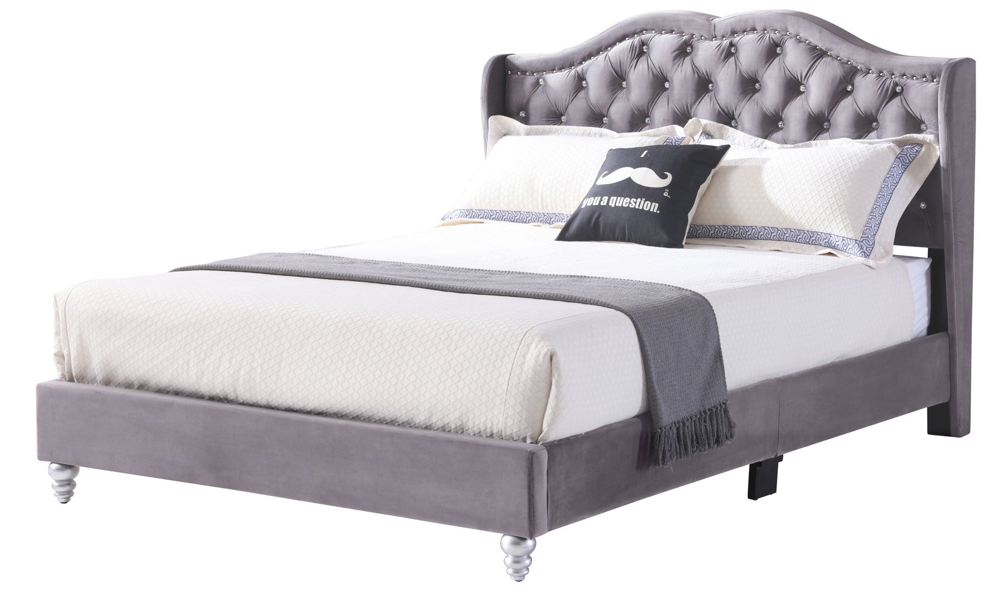 Upholstered Velvet Bed Transitional - The Sleep Loft - Online Mattress Showroom NYC