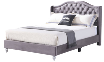 Upholstered Velvet Bed Transitional - The Sleep Loft - Online Mattress Showroom NYC