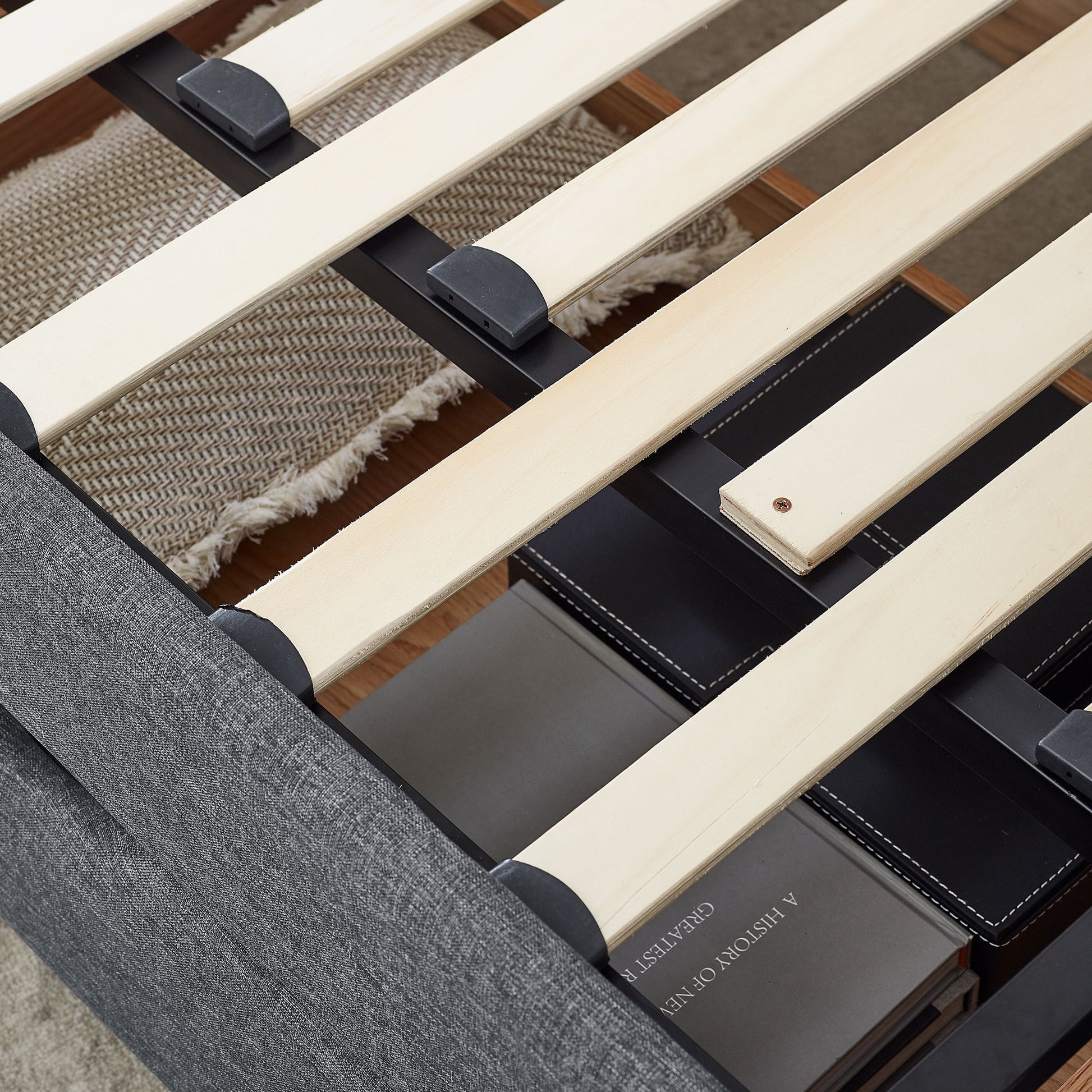 Daybed With Trundle And Storage Drawers, Flat Arms With Pocket - The Sleep Loft - Online Mattress Showroom NYC