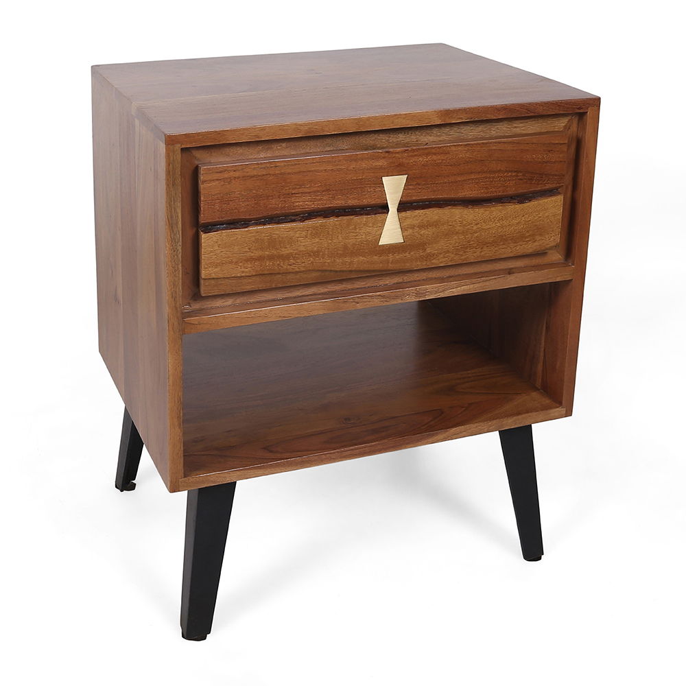 Asther - Bedside Table - Natural Wood / Brown - The Sleep Loft - Online Mattress Showroom NYC