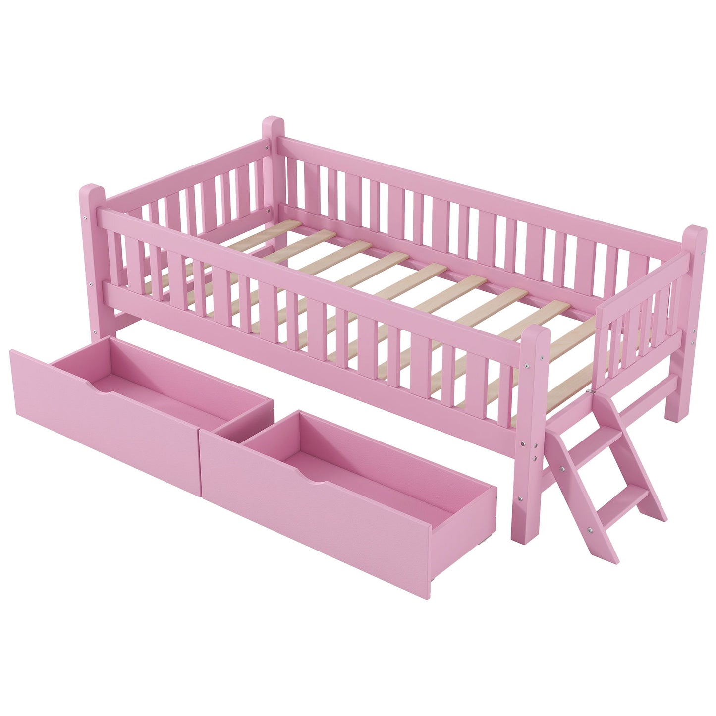 Platform Bed With Guardrail And 2 Drawers - The Sleep Loft - Online Mattress Showroom NYC
