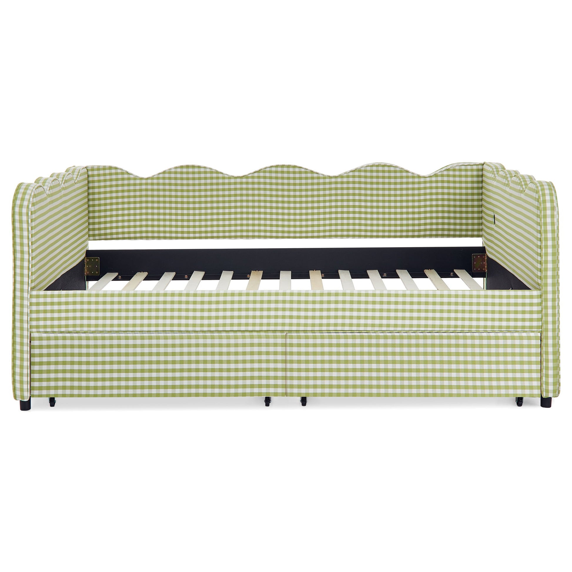 Gingham Daybed With USB Charging Port, Wave-Shaped Design - The Sleep Loft - Online Mattress Showroom NYC