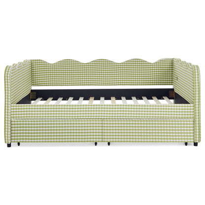 Gingham Daybed With USB Charging Port, Wave-Shaped Design - The Sleep Loft - Online Mattress Showroom NYC