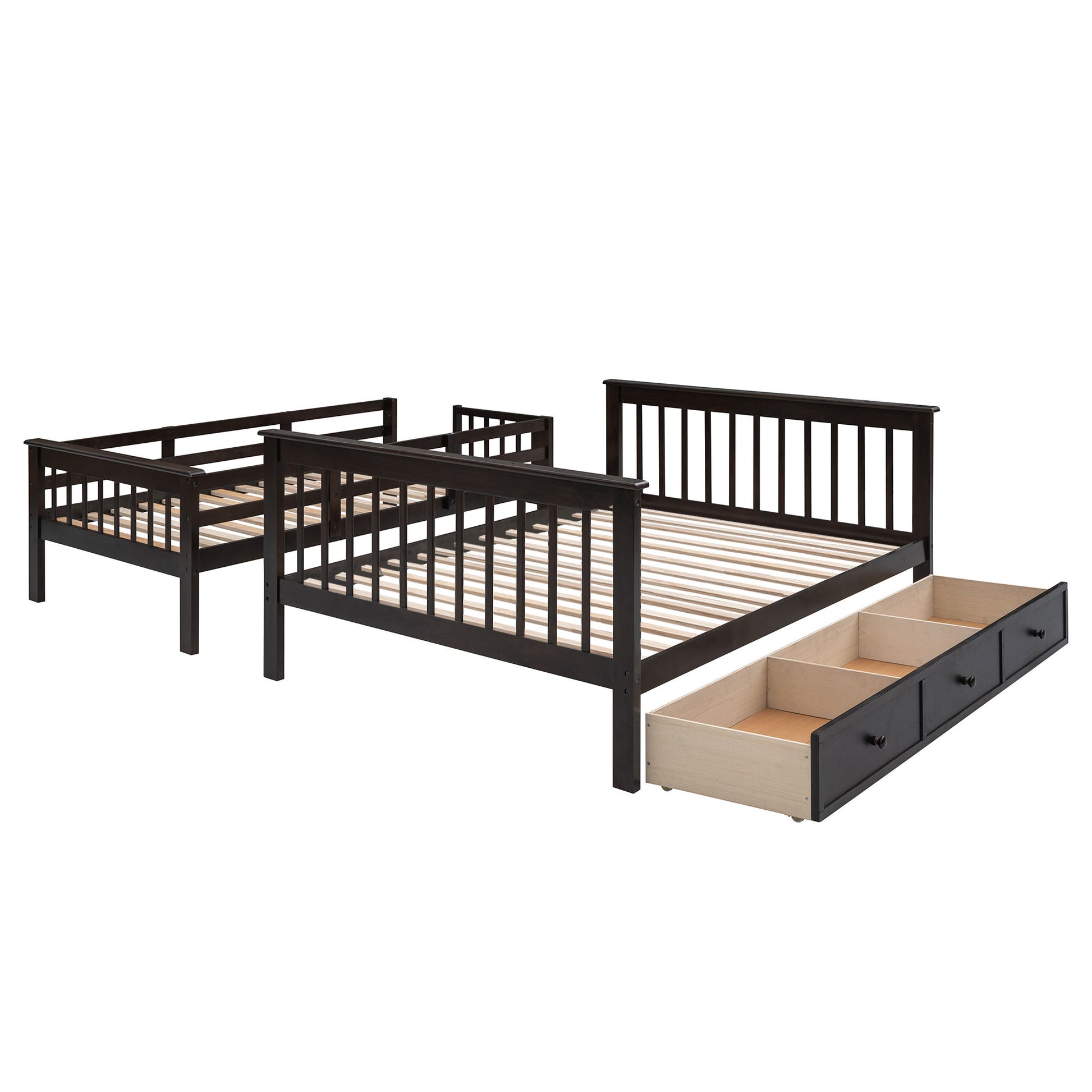 Stairway Bunk Bed With Storage And Guard Rail For Bedroom - The Sleep Loft - Online Mattress Showroom NYC