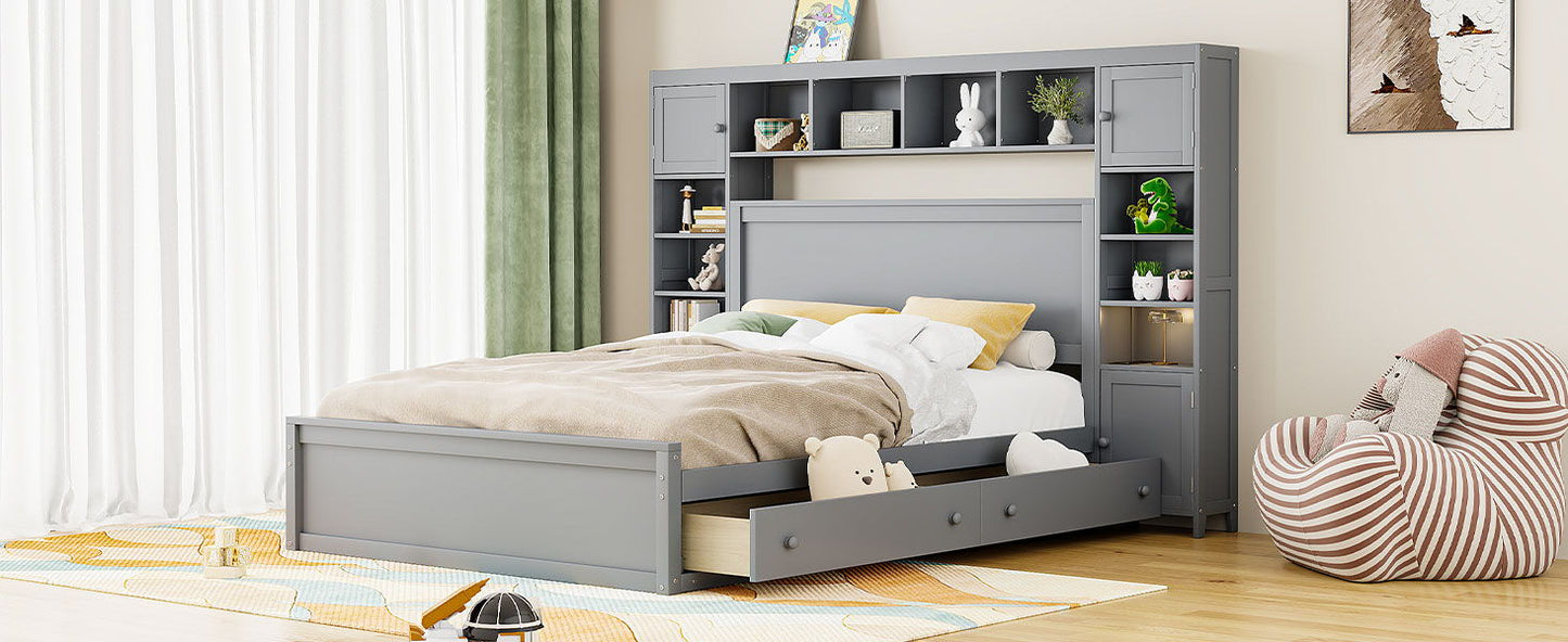 Bed With All In One Cabinet, Shelf And Sockets - The Sleep Loft - Online Mattress Showroom NYC