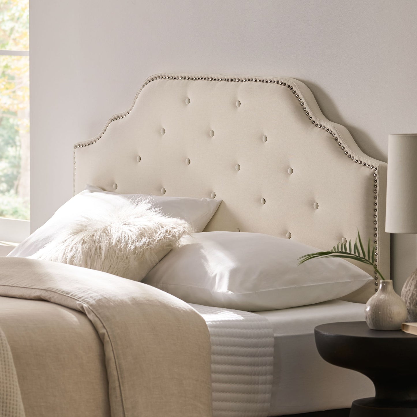 Charismatic - Size Headboard With Button Tufting And Nailhead Trim - The Sleep Loft - Online Mattress Showroom NYC