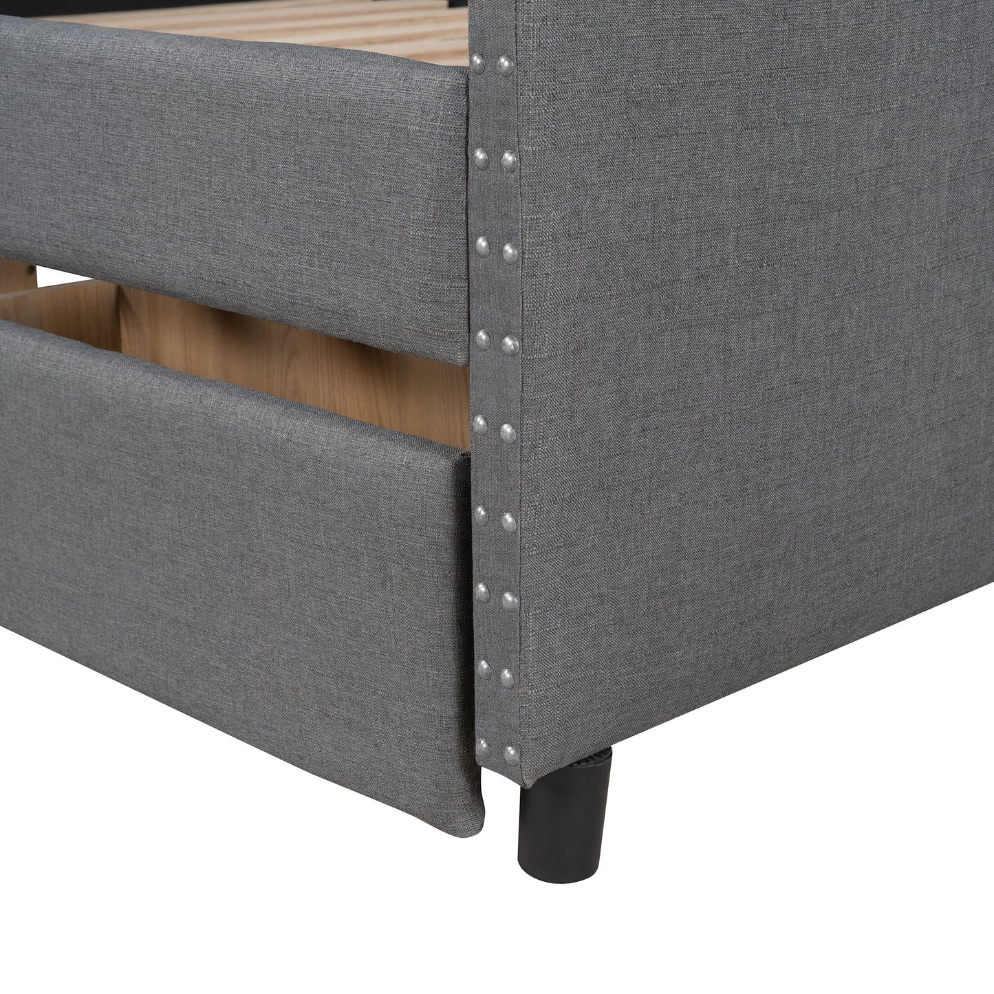 Upholstered Daybed With Two Drawers, Wood Slat Support - The Sleep Loft - Online Mattress Showroom NYC